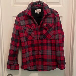 Matix Red and Gray Plaid Shirt size small